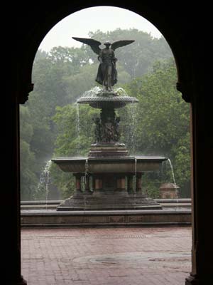 Bethesda Fountain In Rain